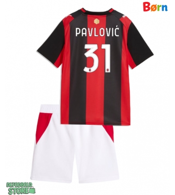 AC Milan Strahinja Pavlovic #31 Replika Babytøj Hjemmebanesæt Børn 2026-27 Kortærmet (+ Korte bukser)